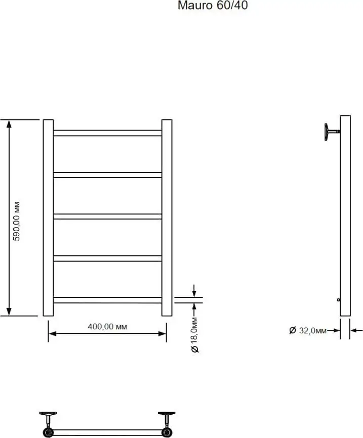 Полотенцесушитель Aquanet Mauro 60x40 282001 (правый) - фото товара