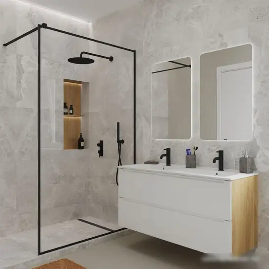 ЗОВ Тумба под умывальник Дион 120 D120LHO0M9003GKV5 (белый глянцевый/дуб) – фото товара