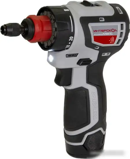 Дрель-шуруповерт Интерскол КомбиМАКС ДА-10/12В 36 687.2.2.78 (с 2-мя АКБ, сумка, набор патронов) – фото товара