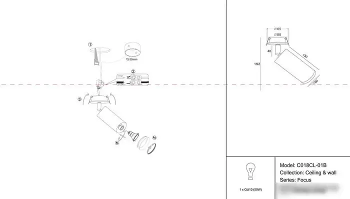 Припотолочная люстра Maytoni Focus C018CL-01B – фото товара