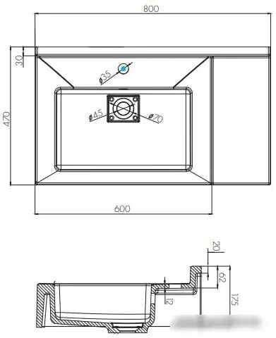 Умывальник Акватон Сакура 80 1A71993KSK010 - фото товара