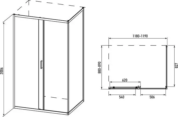 Душевой уголок Alex Baitler 120x90x200 AB14120B4 - фото товара