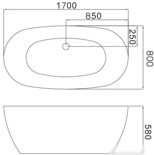Ванна Grossman GR-2501 Classic 170x80 - фото товара