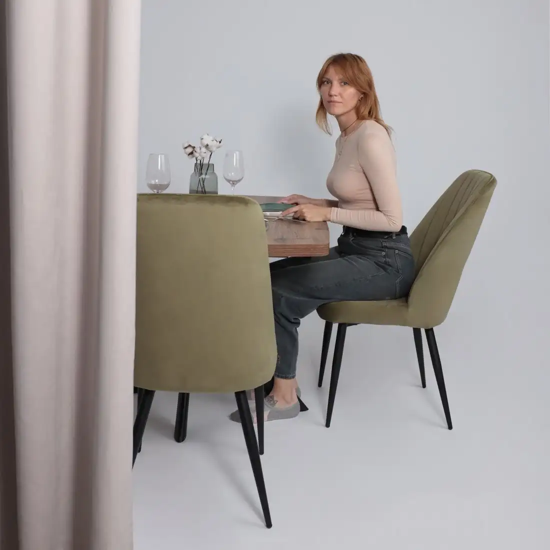 Стул Мамадома Leonard M (d12 Olive Lux/черный) – фото товара