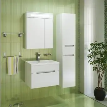 Runo Тумба с умывальником Runo Парма 60 + Omega 60 (подвесная) – изображение в каталоге