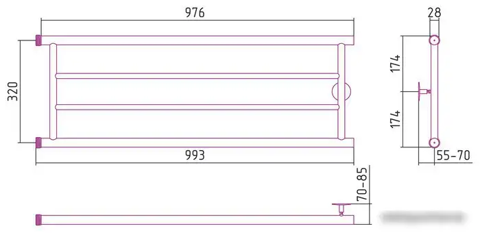 Полотенцесушитель Стилье Минор 0600 320х1000 (2) П 00600-3210 - фото товара