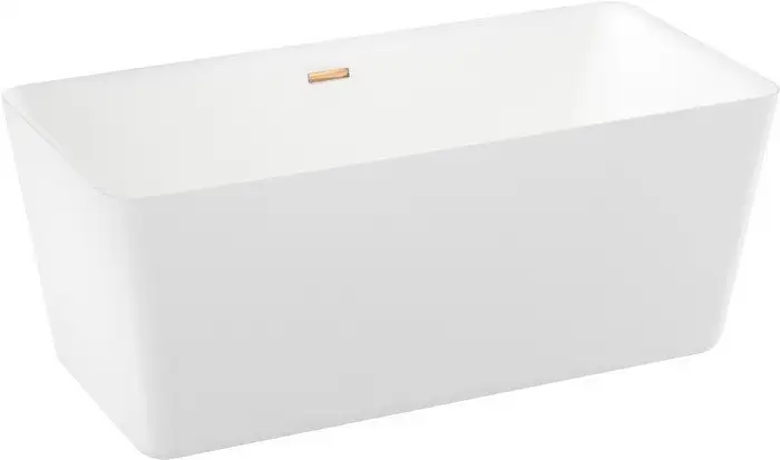 Ванна Wellsee DeSire 159,5x77 231501004 (отдельностоящая ванна белый глянец, экран, ножки, сифон-автомат золото) - фото товара