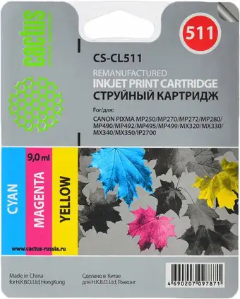 Чернила CACTUS CS-CL511 многоцветный (аналог Canon CL-511 Color) – изображение в каталоге