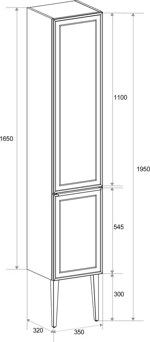 ЗОВ Шкаф-пенал для ванной Севилья MSPRAL5019 (RAL 5019) – фото товара