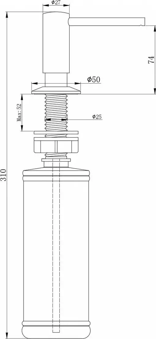 Дозатор для жидкого мыла Paulmark Decus D004-LG (светлое золото)