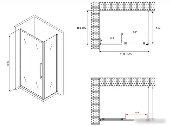 Душевой уголок Abber Schwarzer Diamant AG30120H-S50 - фото товара