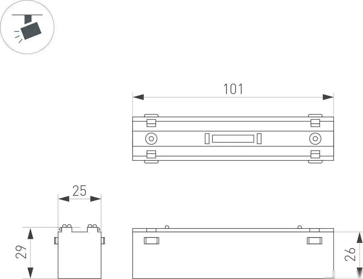 Трековый светильник Arlight MAG-VIBE-LASER-L101-6W Day4000-MIX BK 24deg 044188 – фото товара