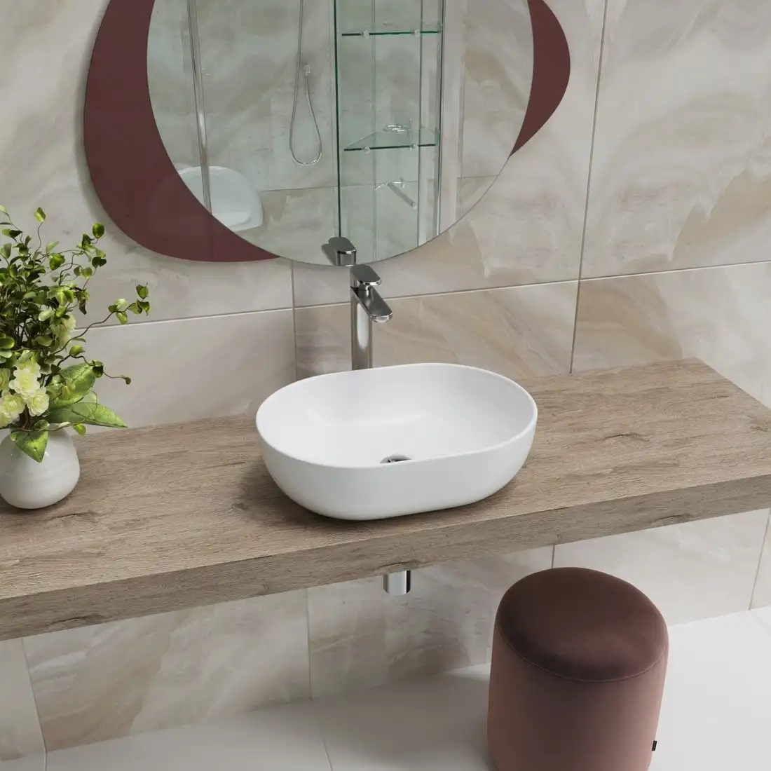 Умывальник Lauter 21836A + клапан 21190CH + сифон 21635CH (хром) - фото товара