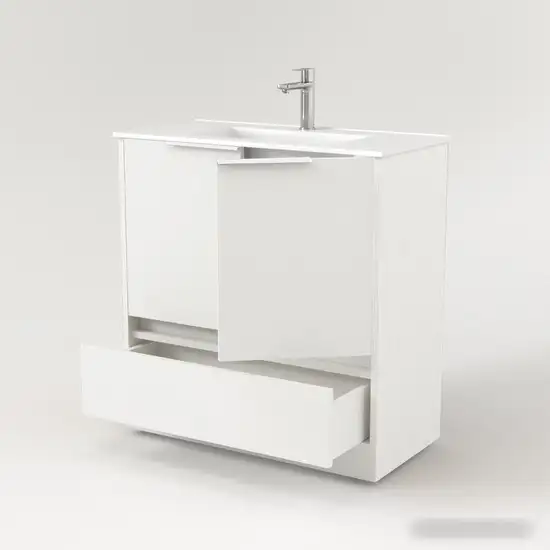 Дабер Тумба под умывальник 017 Тобага/Эридан/Артвин 60 Т17.6Т.0.5Б (белый древесный/ручка белая) – фото товара