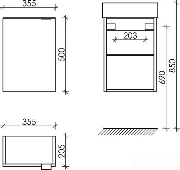 Sancos Тумба под умывальник Mini MN35EGR (дуб галифакс натуральный) – фото товара