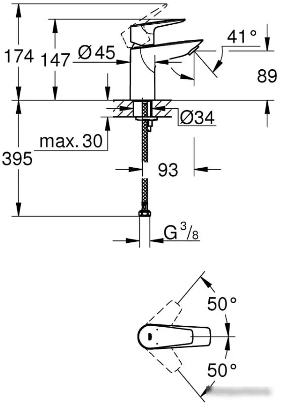 Смеситель Grohe Bauedge 23330001 - фото товара