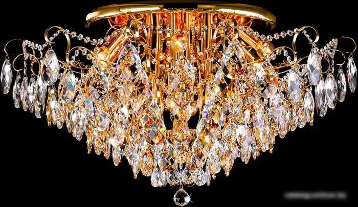 Припотолочная люстра Евросвет Crystal 10081/12 (золото/прозрачный хрусталь) – фото товара