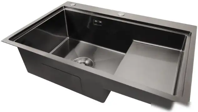 Кухонная мойка Stellar S7550NB-TU-L (нано черный, с доской) - фото товара