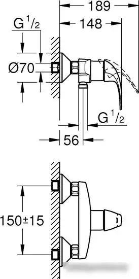 Смеситель Grohe BauCurve DN 15 23631000 - фото товара