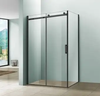 Душевой уголок Vincea Lugano VSR-1L9012CLB-1 (черный/прозрачное) - изображение в каталоге