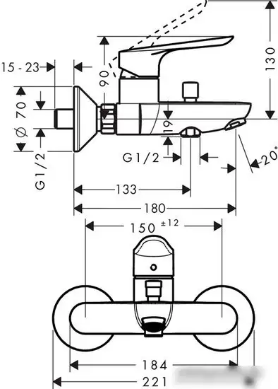Смеситель Hansgrohe Logis E 71403000 - фото товара