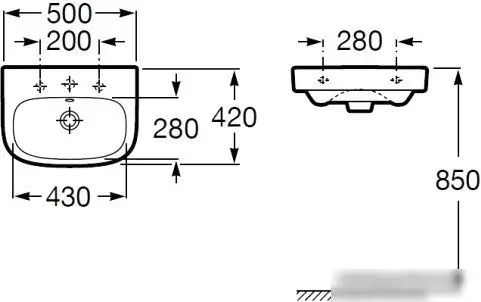 Умывальник Roca Debba 50x42 [32799600Y] - фото товара