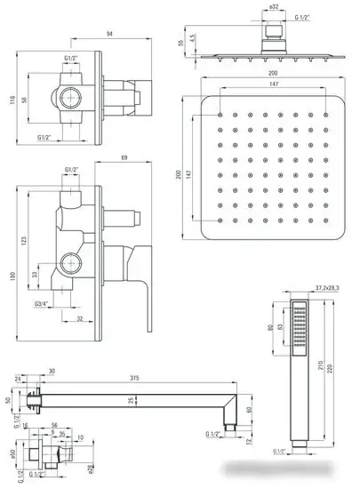 Душевая система Deante Anemon NAC 09AP - фото товара