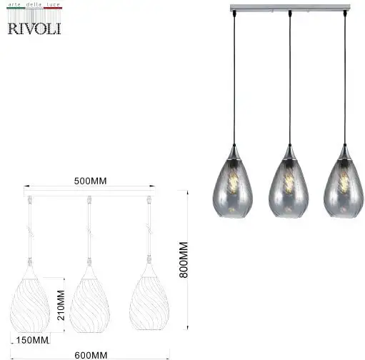 Подвесная люстра Rivoli Lily 9122-203 Б0054874 – фото товара