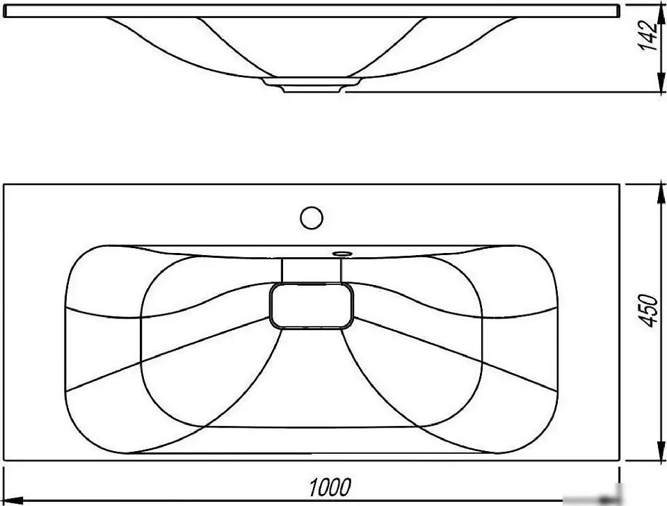 Умывальник Symbolite Фортуна 100x45 (кварц, серый шелк) - фото товара