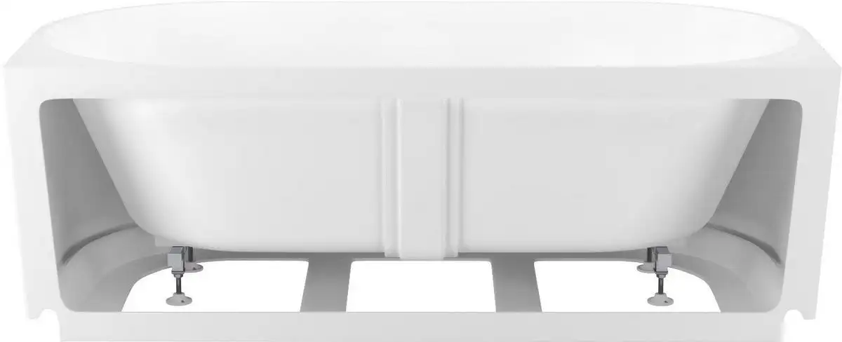 Ванна Wellsee Festive Fox 150x75 28730103R (пристенная ванна белый глянец, экран, ножки, сифон-автомат матовый черный) - фото товара