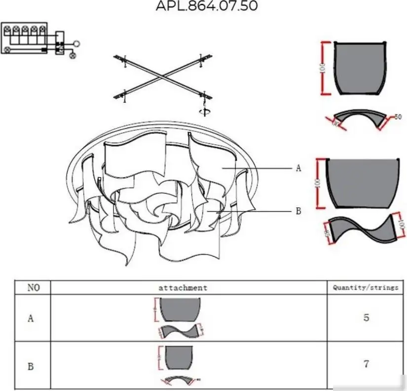 Люстра средней высоты Aployt APL.864.17.50 – фото товара
