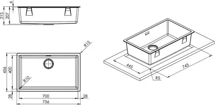 Кухонная мойка Smeg VZP76CT - фото товара