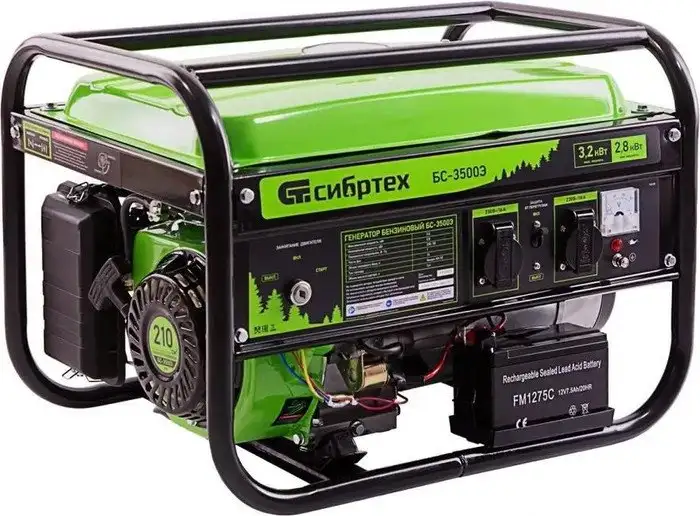 Бензиновый генератор СибрТех БС-3500Э – фото товара