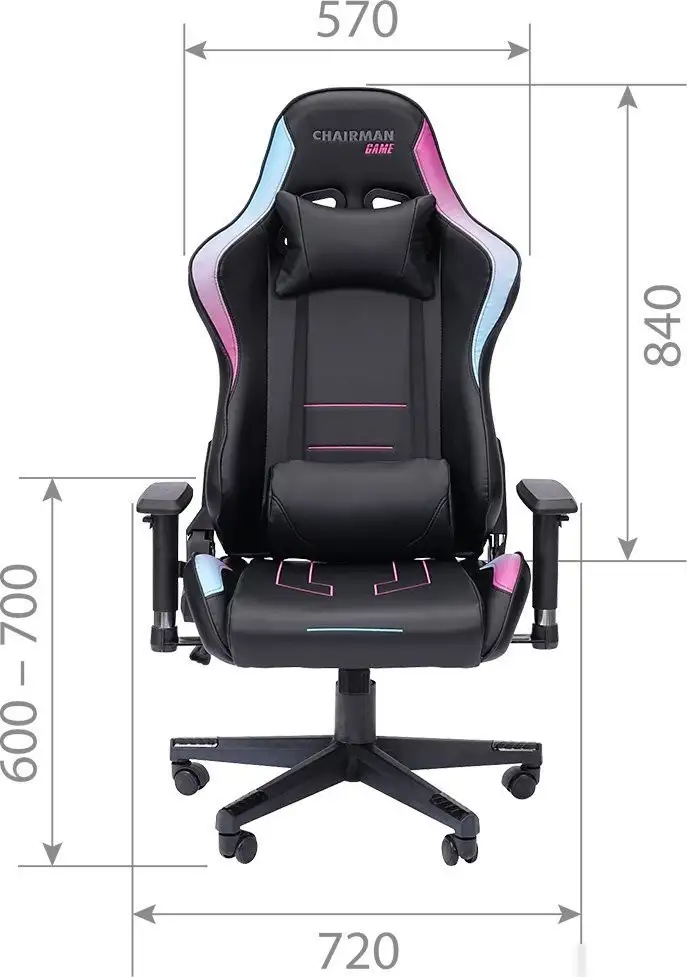 Игровое (геймерское) кресло CHAIRMAN CH32 (экокожа, черный) – фото товара