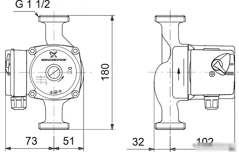 Циркуляционный насос Grundfos UPS 25-60 180 - фото товара