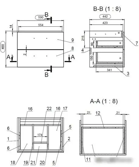 Мебель для ванных комнат Cersanit Тумба с умывальником Lara 60 + Como 63414 + S-UM-COM60/1-w – фото товара