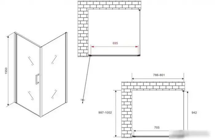 Душевой уголок Abber Sonnenstrand AG04080B-S100B - подробное фото Душевой уголок Abber Sonnenstrand AG04080B-S100B - фото товара