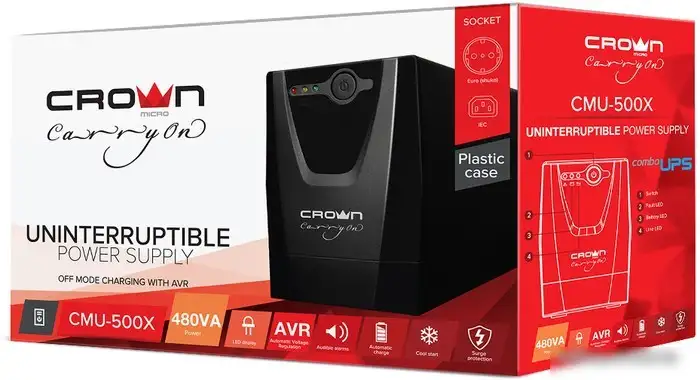 Источник бесперебойного питания CrownMicro CMU-500X – фото товара