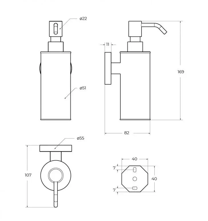 Дозатор для жидкого мыла Cezares RELAX-SOIS-M-IN (сатин) – фото товара