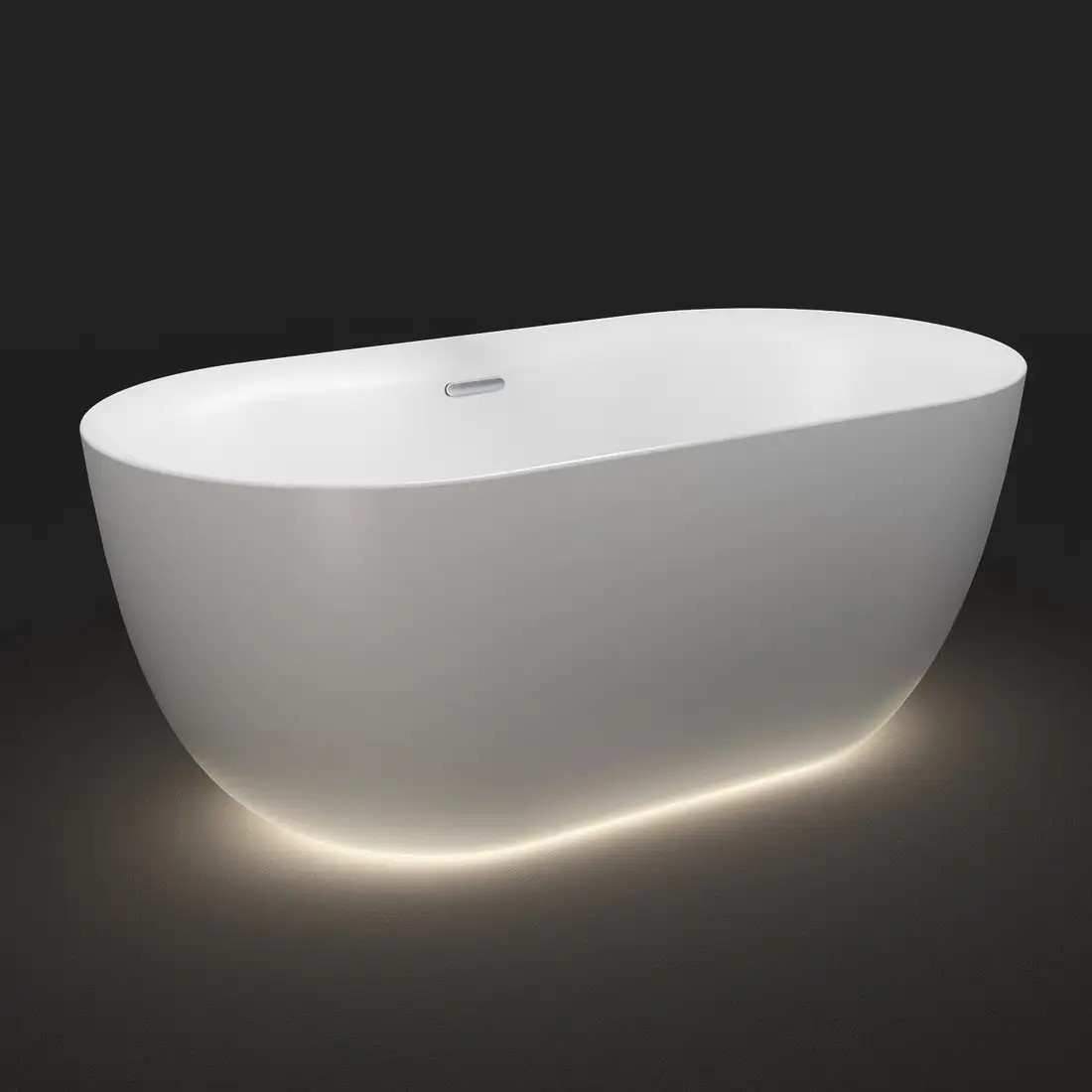 Ванна Wellsee Chic Riviera 179x85 23680601R (отдельностоящая ванна с подсветкой белый глянец, экран, ножки, сифон-автомат хром) - фото товара