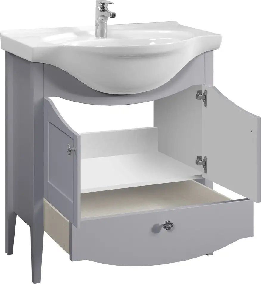 Belux Тумба под умывальник Афины Н 85-01 (30, железный серый матовый) – фото товара