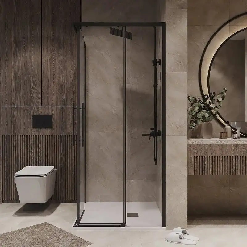 Душевой уголок Niagara NG-6830-34BLACK 100x100x195 (черный матовый/прозрачное стекло) - фото товара