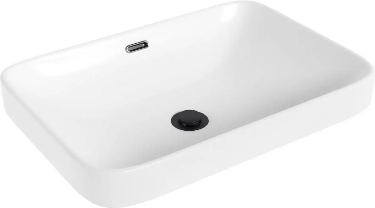 Умывальник Lauter 21441A + Moon 21СК691BS с сифоном 21635B (черный матовый) - фото товара