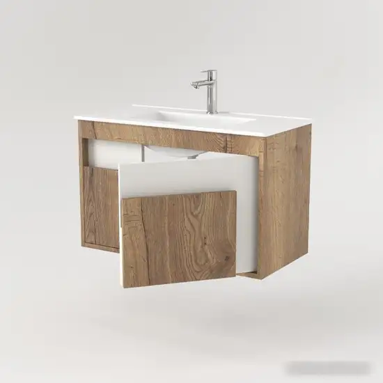 Дабер Тумба под умывальник 016 WeltWasser Deilbach 7517-80 Т16.8W.0.21 (дуб галифакс/белый) – фото товара