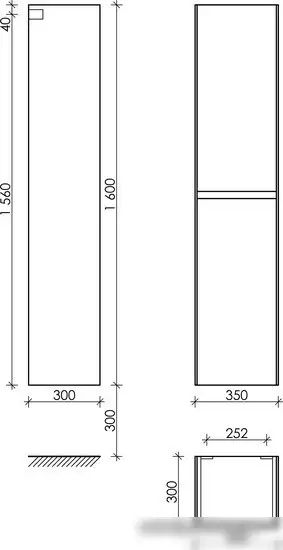 Sancos Шкаф-пенал Cento R/L PCN35W (белый глянец) – фото товара