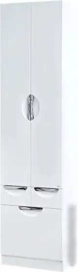 Мебель для ванных комнат Misty шкаф-пенал Жасмин-50 без корзины (белая эмаль) – фото товара