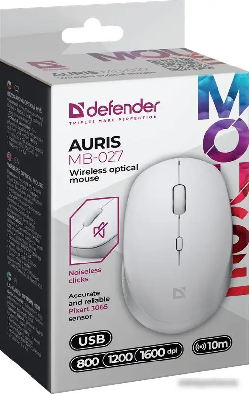 Мышь Defender Auris MB-027 (белый) – фото товара