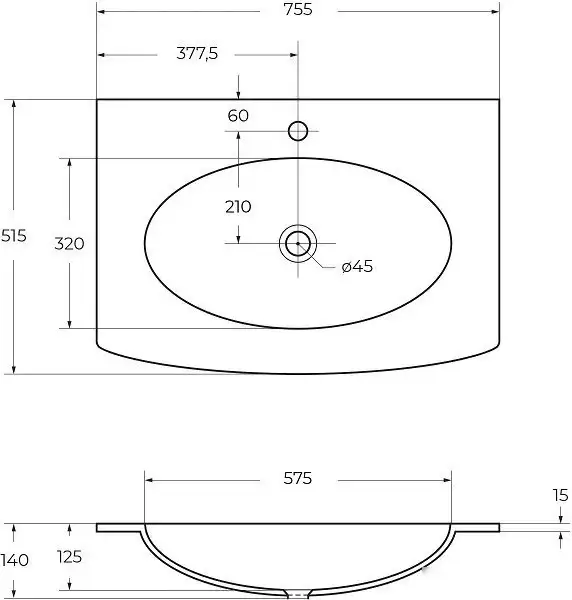 Умывальник Cezares Comfort 82415 - фото товара