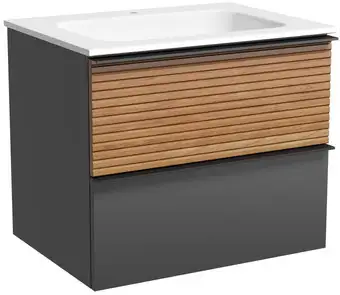 Sancos Тумба под умывальник Delta DL60GR (дуб красный/графит) – изображение в каталоге