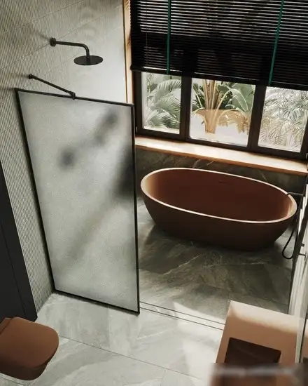 Душевая стенка MaybahGlass 195x69 MGD-821-6 (сатин стекло/черный) - фото товара